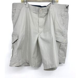 Ocean + Coast Cargo Shorts Tabia Stone Grey Big Zip Fly Pockets Tall Size 50 NWT